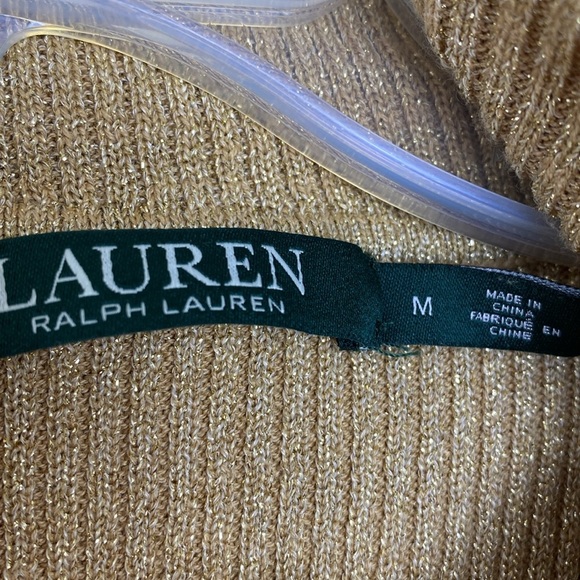 Lauren Ralph Lauren Cotton Gold Metallic Sweaters for Women, Size M - Picture 4 of 11